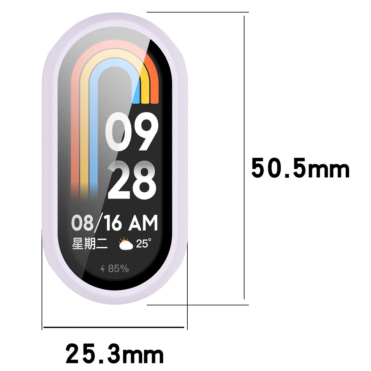 Wymiary etui Bizon Case Watch Adamo do Smart Band 10